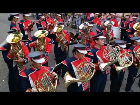 Banda Marcial Municipal de Itanhaém desfilando em Porto Feliz em 2015.