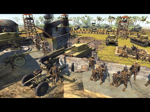 Iwo Jima SUPER-FORTRESS Siege by 13,000 US Marines! - Men of War: WW2 Mod Battle Simulator