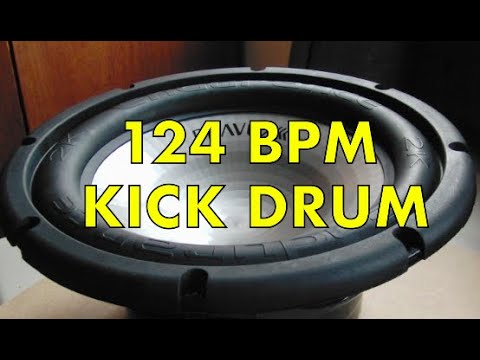 124 BPM Kick Drum Metronome, 124BPM Bass Drum Thump, 4 on the Floor Kick, 124 Beats Per Minute Bombo