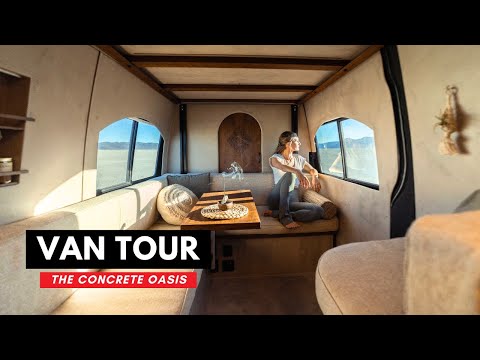 The Most Beautiful Sprinter Van Ever Built! Incredible SHOWER, Huge Seating Area // Concrete Oasis