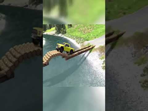 Cars vs Volcano Spit Lava all over the City - BeamNG Drive #shorts