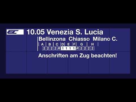 SBB Durchsage • Einfahrt des EuroCity nach Venezia Santa Lucia, Zugsteil nur bis Lugano (De, It, E)