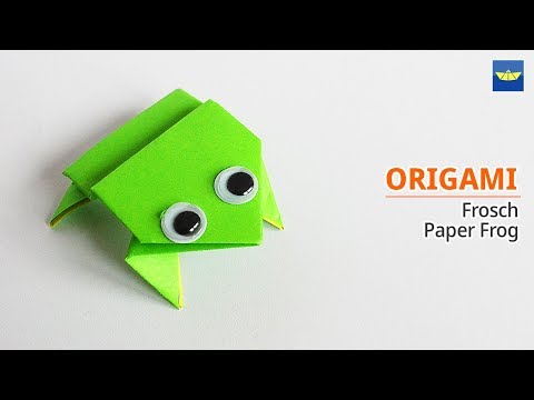 Origami Frosch falten : Springenden Frosch basteln mit Papier - Tiere