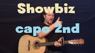 Showbiz (Muse) Easy Strum Guitar Lesson How to Play Tutorial Capo 2nd Fret