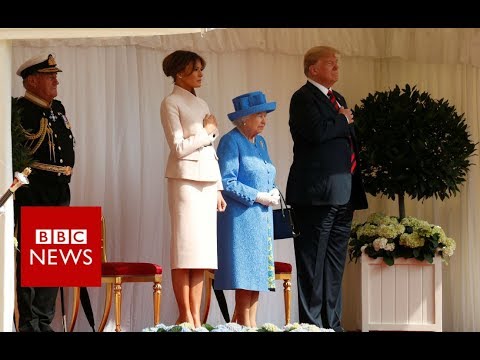President Donald Trump arrive at Windsor- BBC News