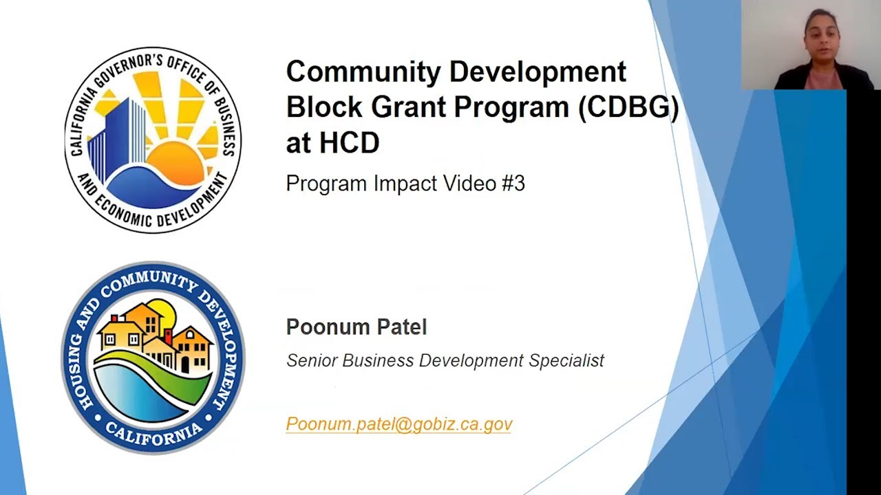 Program Impact #3: Community Development Block Grant Program (CDBG) at CA HCD