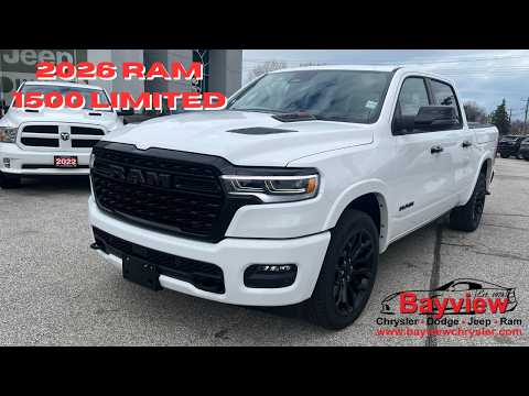 2026 Ram 1500 Limited 4x4 Crew Cab 5'7" Box in White for sale at Bayview Chrysler Dodge Jeep Ram in Sarnia, ON