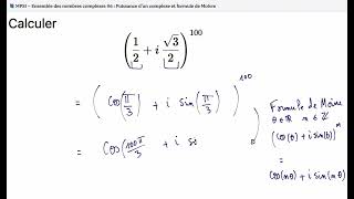 📘 MPSI – Ensemble des nombres complexes #6 : Puissance d’un complexe et formule de Moivre
