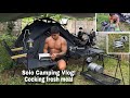 Solo Camping In My Farm Cocking Fresh Raw Vlog Ep1