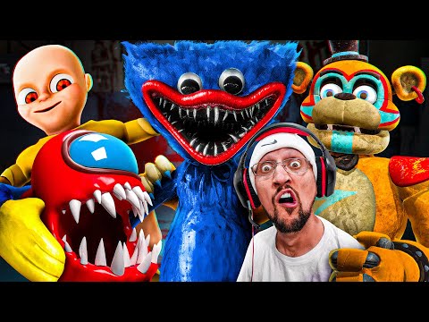 Escape Huggy Wuggy's Friends! Custom Poppy Playtime Game w/ FNAF, Among Us & Baby in Yellow