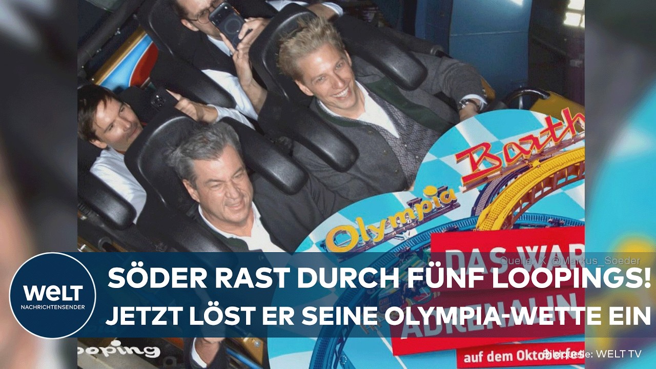 MÜNCHEN: Söder und Krause lösen Olympia-Wette ein – Mit 90 km/h durch fünf Loopings!
