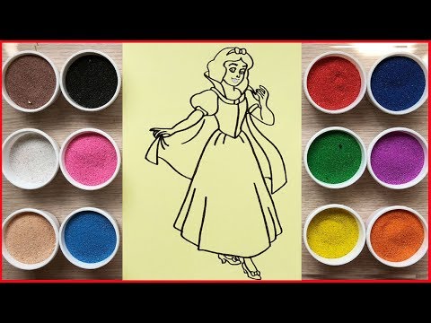 Đồ chơi trẻ em TÔ MÀU TRANH CÁT CÔNG CHÚA BẠCH TUYẾT - Colored sand painting toys (Chim Xinh)