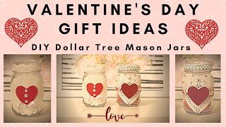 💝 Valentine's Day Gift Ideas | DIY Dollar Tree Mason Jars