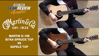 Video thumbnail for Martin D-10E Sitka Spruce Top VS Martin D-10E Sapele Top Review (No Talking) by Music Force Official