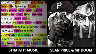 Sean Price &amp; MF DOOM - Straight Music [Rhyme Scheme] Highlighted