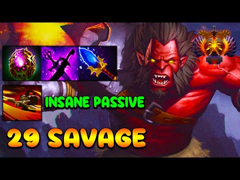 INSANE PASSIVE [ AXE ] 29 SAVAGE - HIGH RANKED - DOTA 2 GAMEPLAY