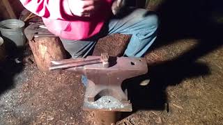 Forging a handled hammer eye punch