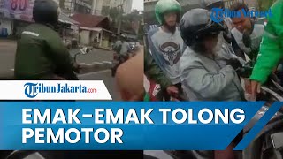 Viral Video Emak-emak Tolong Pengendara Motor yang Sedang Oleng, Teriaki Orang-orang di Jalanan