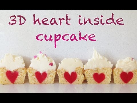 3D心內紙杯蛋糕如何烹飪，安里爾登。 (3D Heart Inside Cupcake HOW TO COOK THAT Ann Reardon)