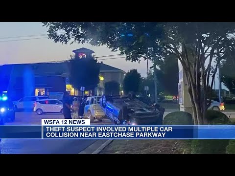 Theft suspect involved in 3-vehicle crash in Montgomery