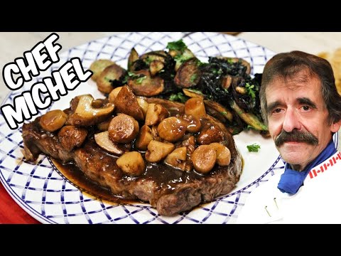 Steaks aux cèpes avec trompettes de la mort