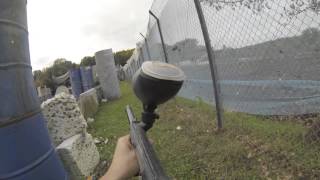 preview picture of video 'Paintball Master Park 4v4 DownSide 10/11/13'