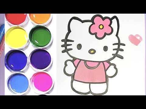 Dessin pour bébé - Comment Dessiner et Colorier HELLO KITTY | Kiwi Kids - TUTO DESSIN ✩