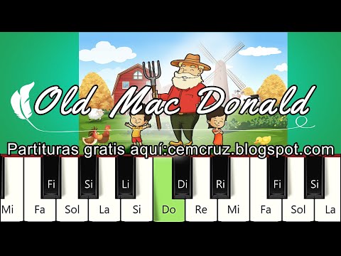 OLD MAC DONALD - PIANO TUTORIAL EN SYNTHESIA + PARTITURA