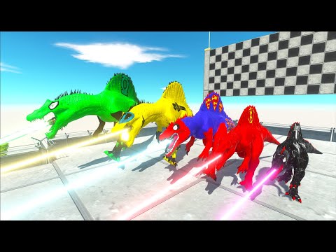 Team Dinosaurs Marvel Dc Laser Spino Hunting found Jurassic world - Dinosaurs Speed Race Champions