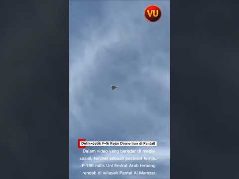Detik-detik F-16 UEA Kejar Drone Iran Shahed-136 di Pantai!