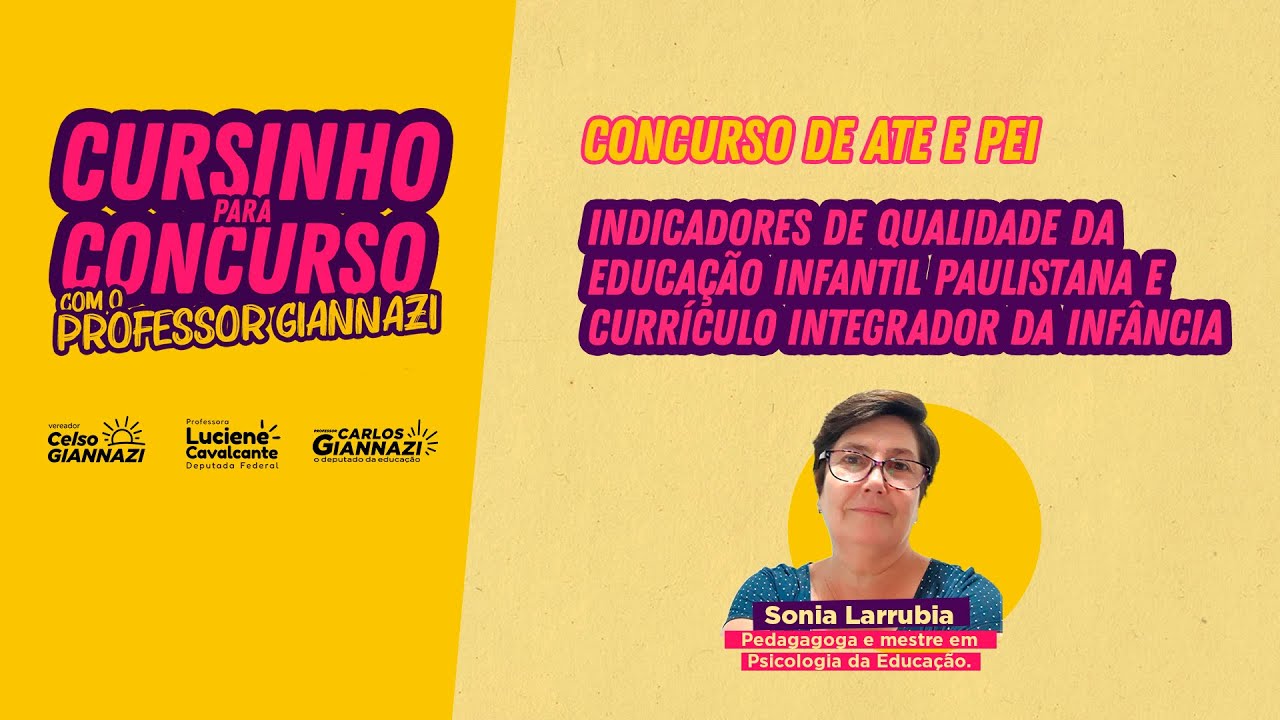 🔴 📚Cursinho:  AULA 9 | Indicadores de Qualidade da Ed Infantil e Currículo Integrador da Infância