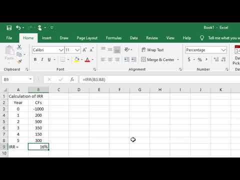 Calculating Internal Rate of Return IRR in Excel