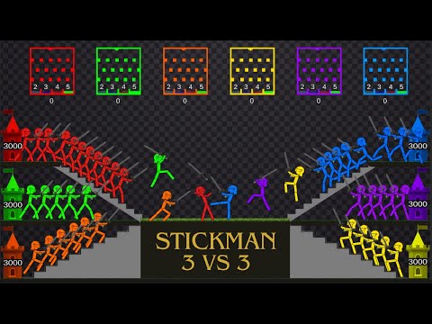 Stickman 3v3 Bridge Clash #2 - The Stairways of Death