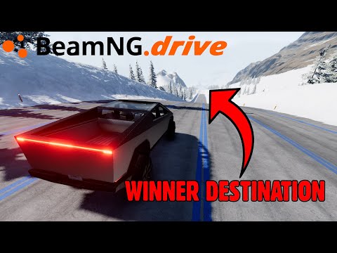 BeamNG Funny Moments #3 - We Did A Mega Downhill Race In Snow!