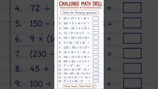 Challenge Math Drill | Test Your Skills