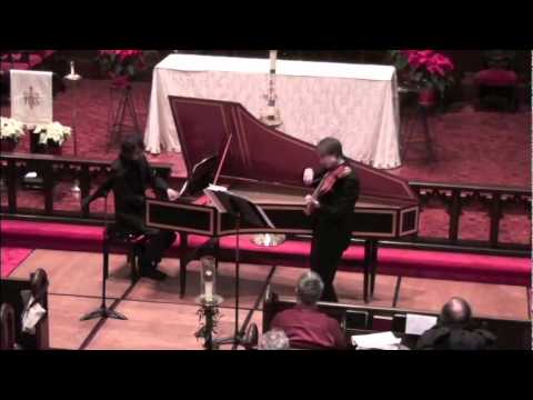 Aaron Brown performs F Major violin Sonata by Laurenti, with Gabriel Shuford on Harpsichord