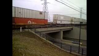 preview picture of video 'Norfolk Southern - Intermodal Train in Lexington, KY - 02-28-2013'