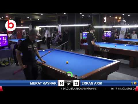 MURAT KAYNAK & ERKAN ARIK Bilardo Maçı - 4 EYLÜL BİLARDO ŞAMPİYONASI - SİVAS-1.TUR