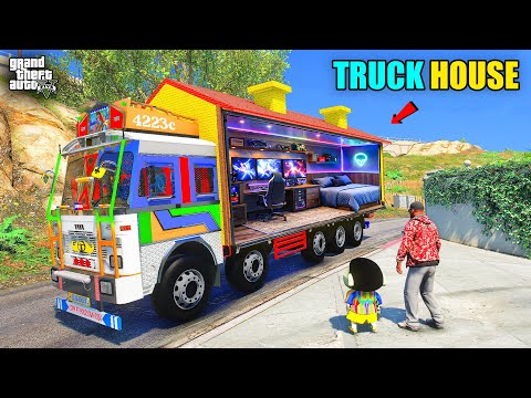 Franklin & Shinchan Built A House On His Indian TATA Truck in GTA 5