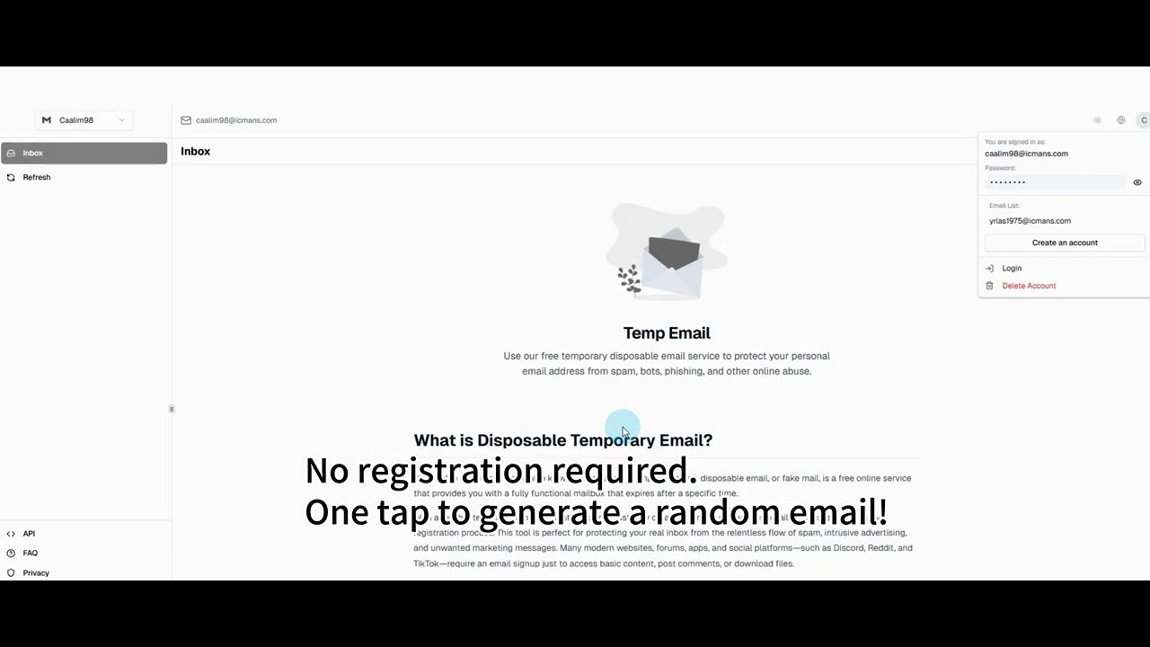TempEmail.cc demo video