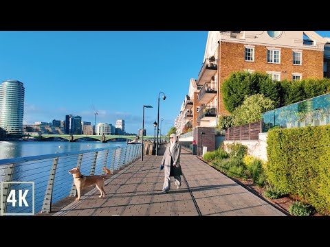 London Morning Walk Along River Thames | Battersea To Chelsea 4K