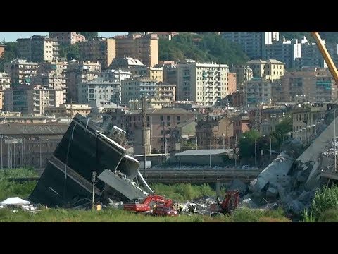 Hundreds evacuated after Genoa bridge collapse in Italy