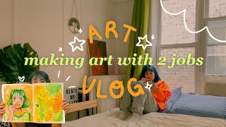 making time for art during a 65 hour work week | a week in my life studio vlog