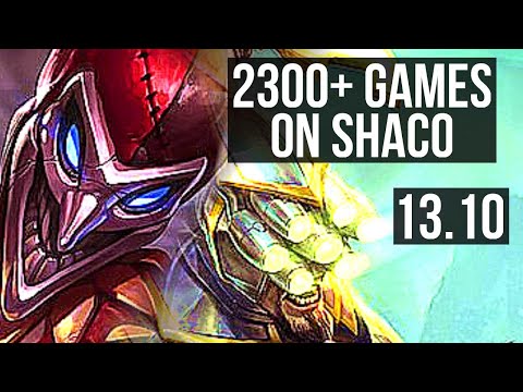 SHACO vs YI (JNG) | 2.6M mastery, 2300+ games, 8/1/5, Dominating | KR Master | 13.10