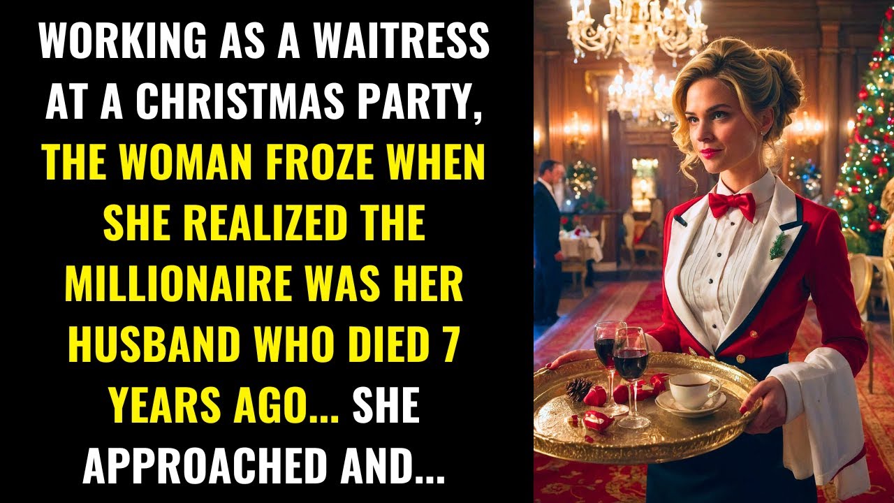 WAITRESS RECOGNIZES MILLIONAIRE: HER HUSBAND WHO DIED 7 YEARS AGO, AT A CHRISTMAS PARTY...
