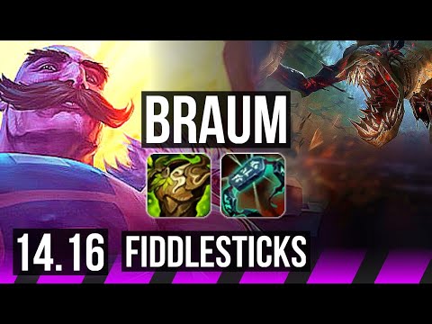 BRAUM & Lucian vs FIDDLESTICKS & Caitlyn (SUP) | 67% winrate, 1/2/22 | EUW Master | 14.16