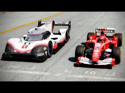 Ferrari F1 2004 (Schumacher) vs Porsche 919 EVO at Spa Francorchamps