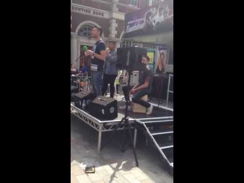 Mike Hough and Joseph Apostol Performing Do it Like a Dude by Jessie J in Maidstone for KMFM radio