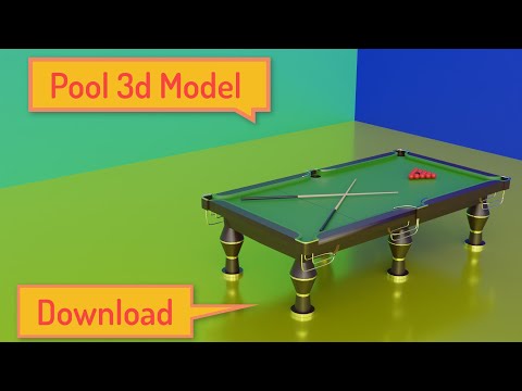 Pool Table 3d Model #freedownload #blenderhinditutorials #billboard #billiards #8poolball #poolball