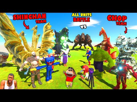 SHINCHAN vs CHOP with ALL KAIJU + SUPERHERO + CREEPY MONSTERS  in Animal Revolt Battle Simulator